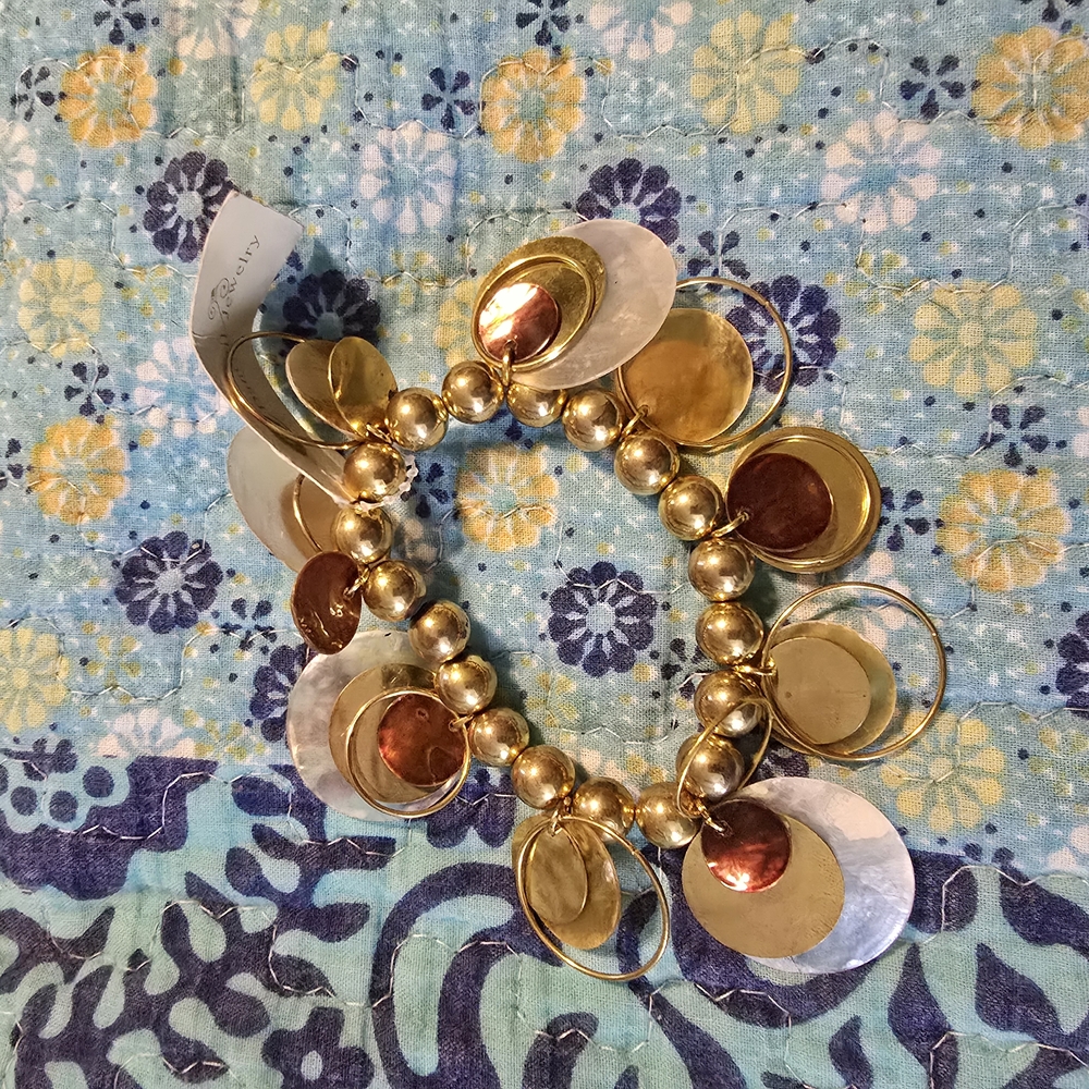 Gold and Silver Iridescent Charm Bracelet
